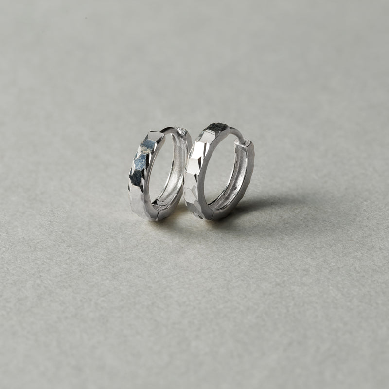 Silver925 テクスチャーフープピアス