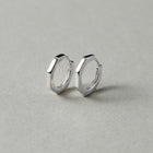 Silver925 ヘキサゴンフープピアス
