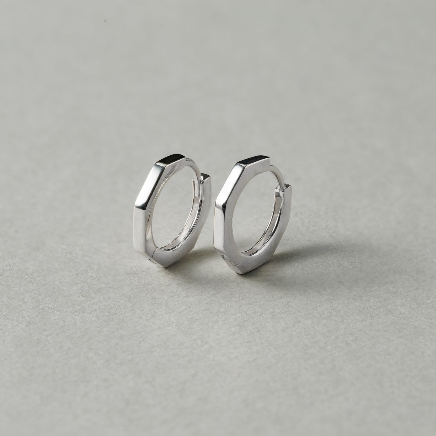 Silver925 ヘキサゴンフープピアス