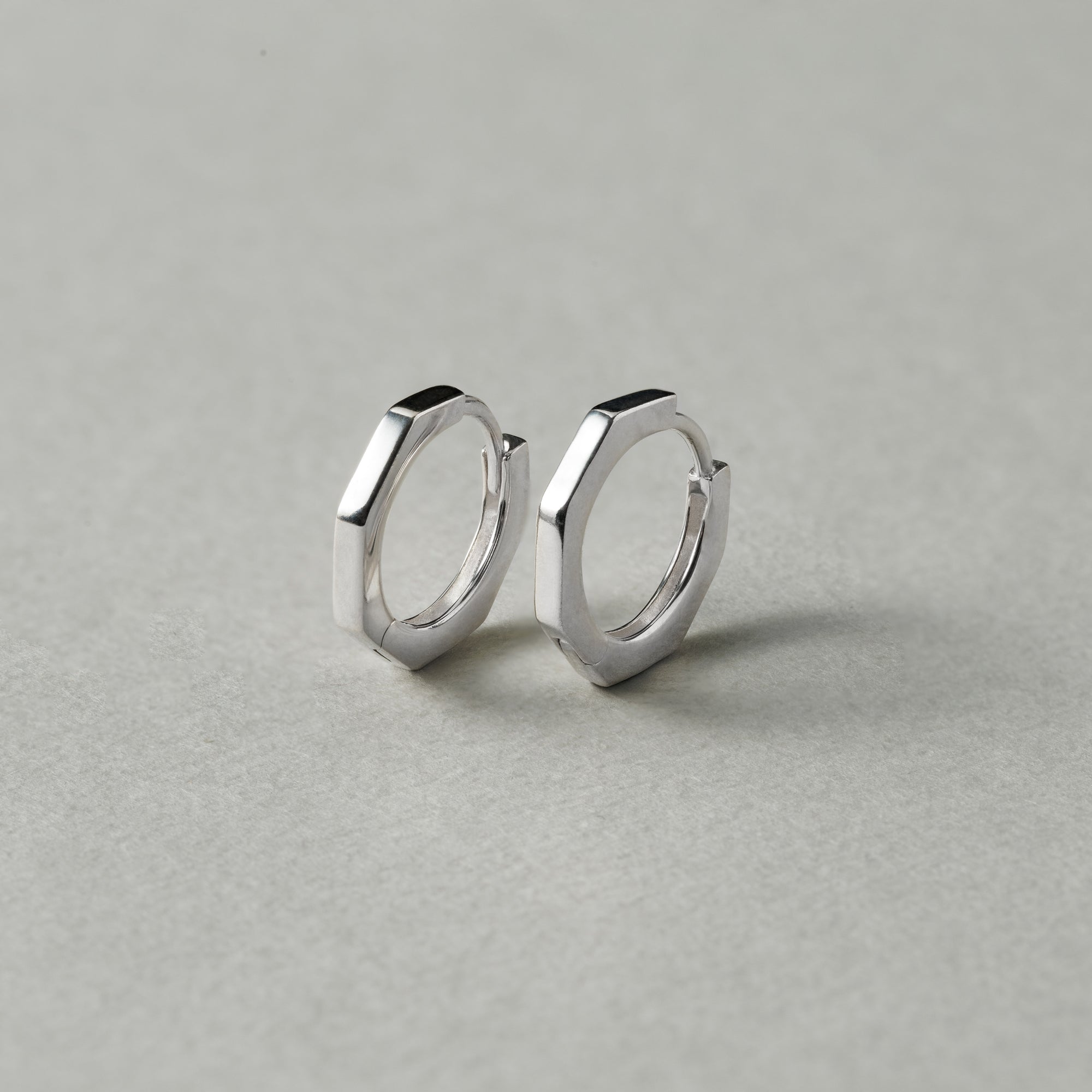 Silver925 ヘキサゴンフープピアス