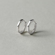Silver925 ヘキサゴンフープピアス