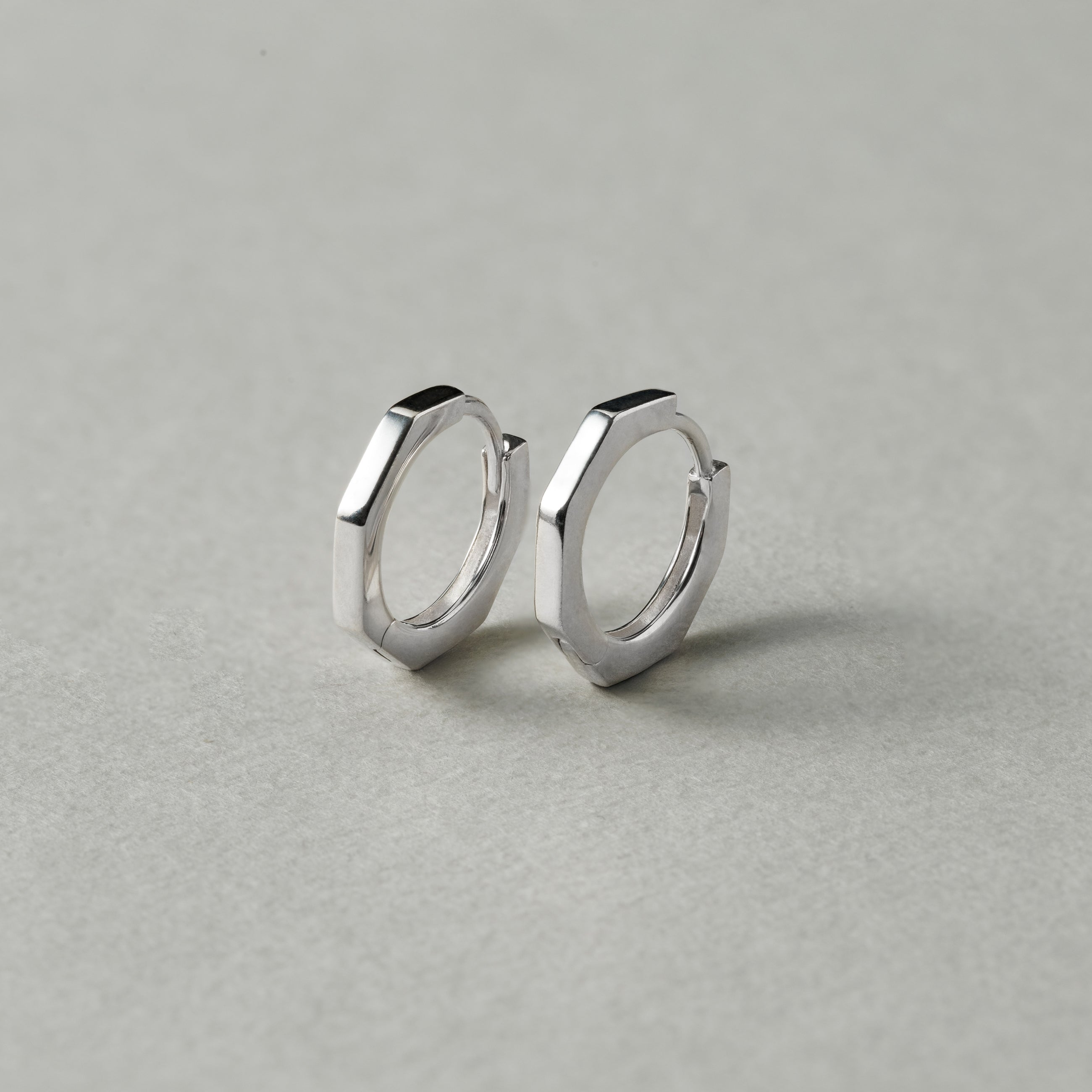 Silver925 ヘキサゴンフープピアス