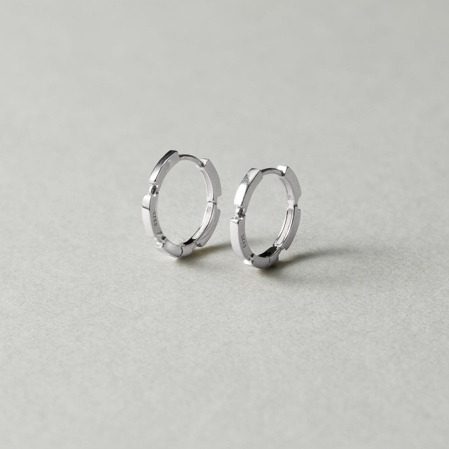 Silver925 カッティングフープピアス