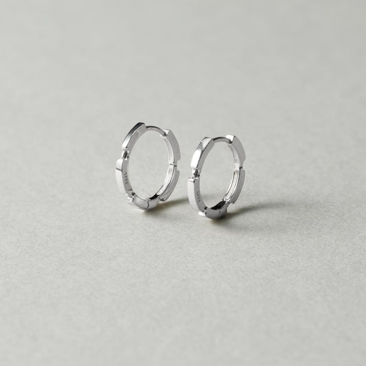 Silver925 カッティングフープピアス