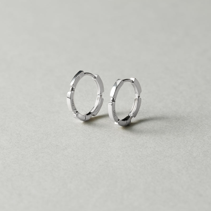 Silver925 カッティングフープピアス