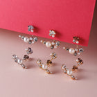 Preciosa Crystal パール＆ビジューバックキャッチピアス