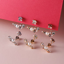 Preciosa Crystal パール＆ビジューバックキャッチピアス