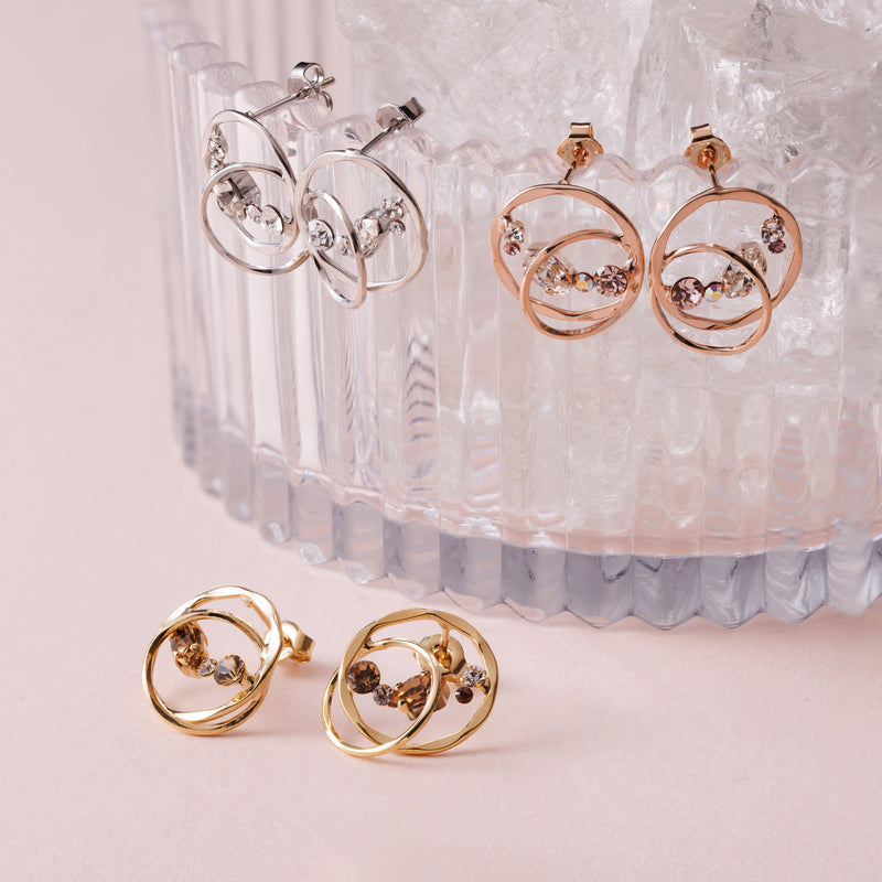 Preciosa Crystal ダブルサークルピアス