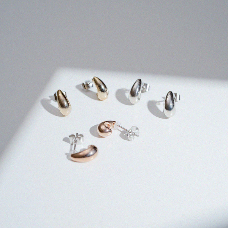 サージカルステンレス316L ハーフラウンドピアス