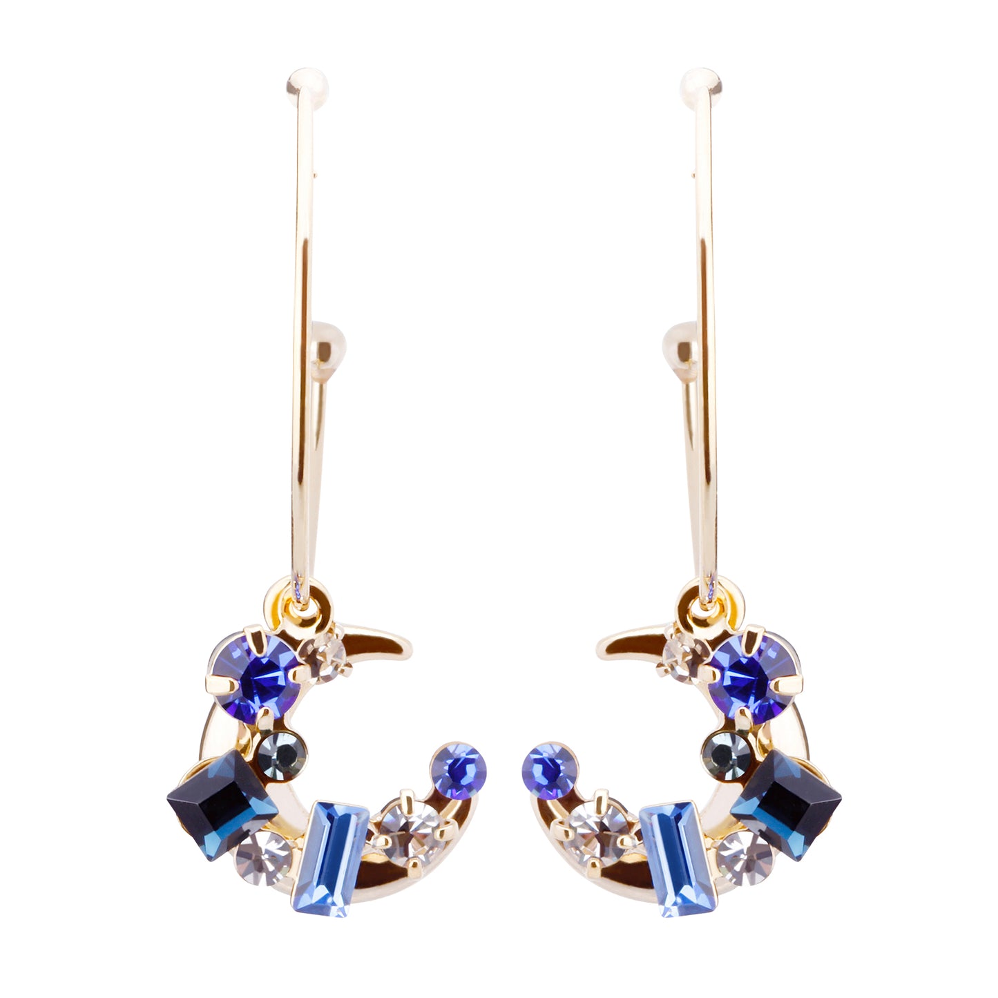 Preciosa Crystal クレセントフープピアス