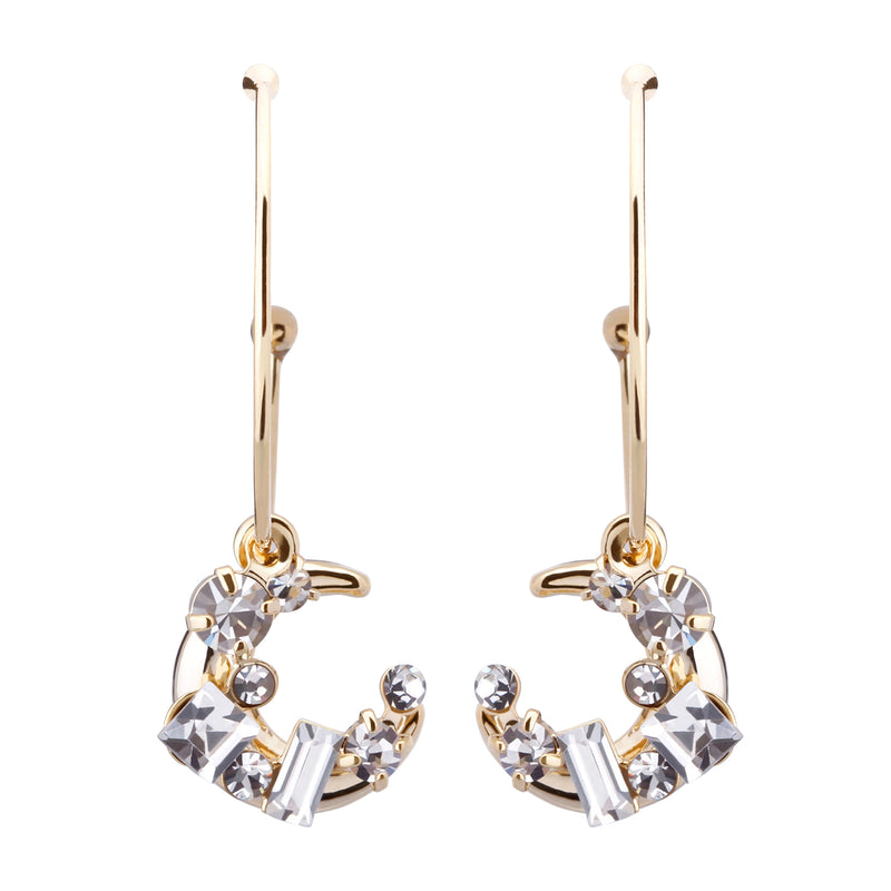 Preciosa Crystal クレセントフープピアス