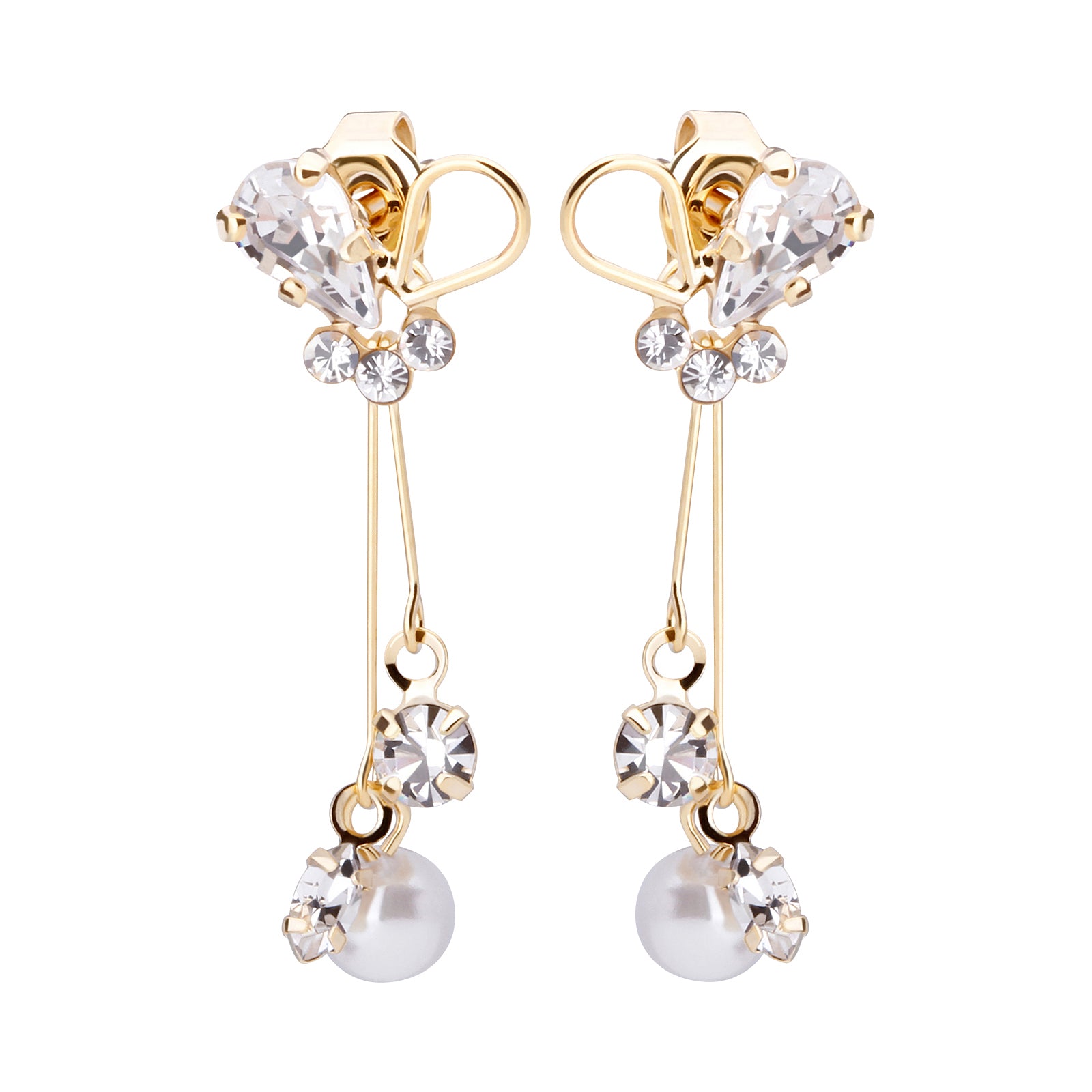 Preciosa Crystal フルールノットビジューピアス