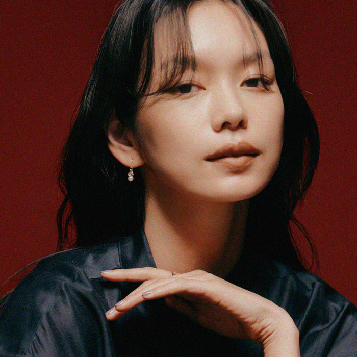 パール＆ビジューフックピアス