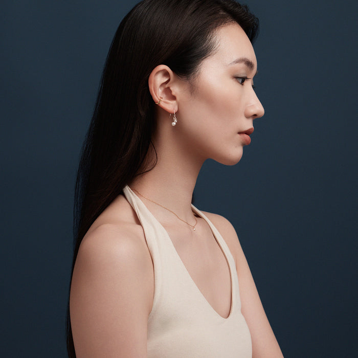 パール＆ビジューフックピアス