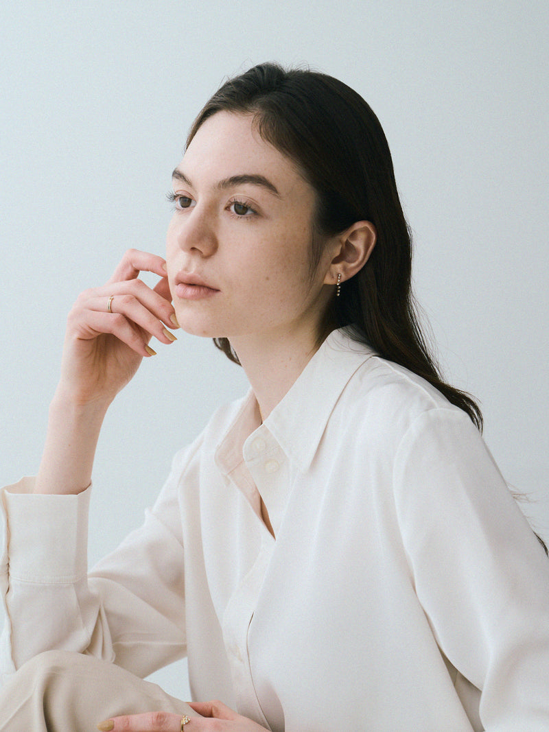 ラインストーンバックキャッチピアス