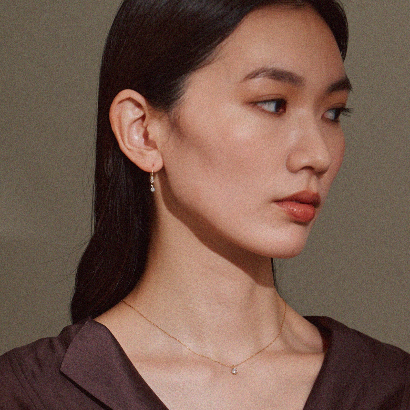 クリスタルフックピアス