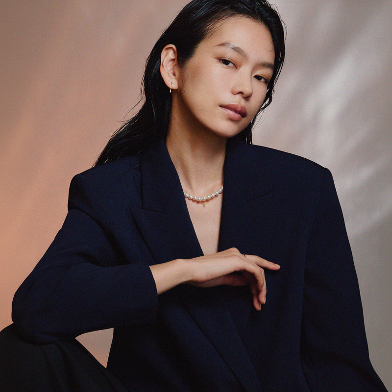 バゲットキュービックピアス