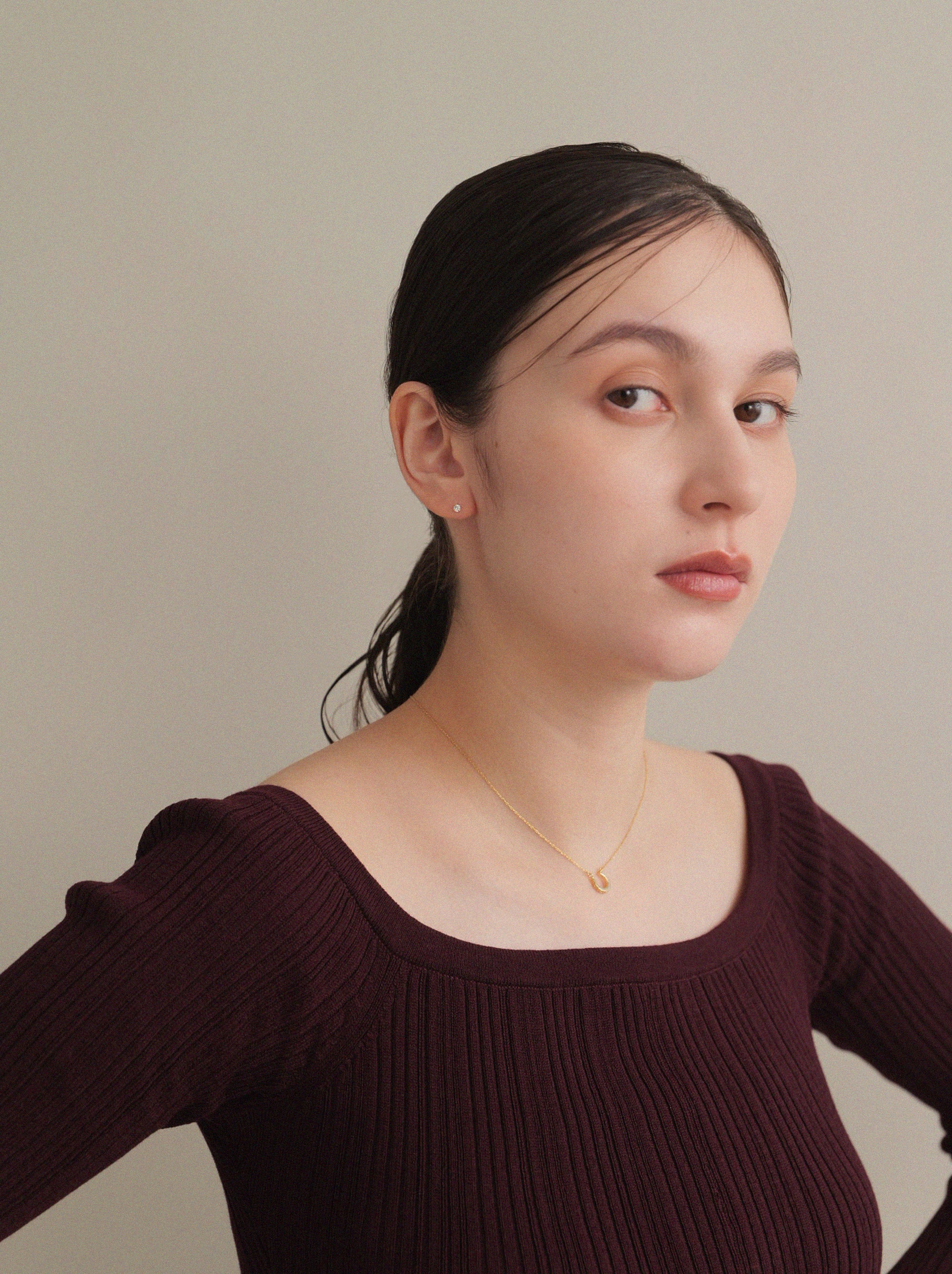 Pt900post キュービックピアス 4サイズ