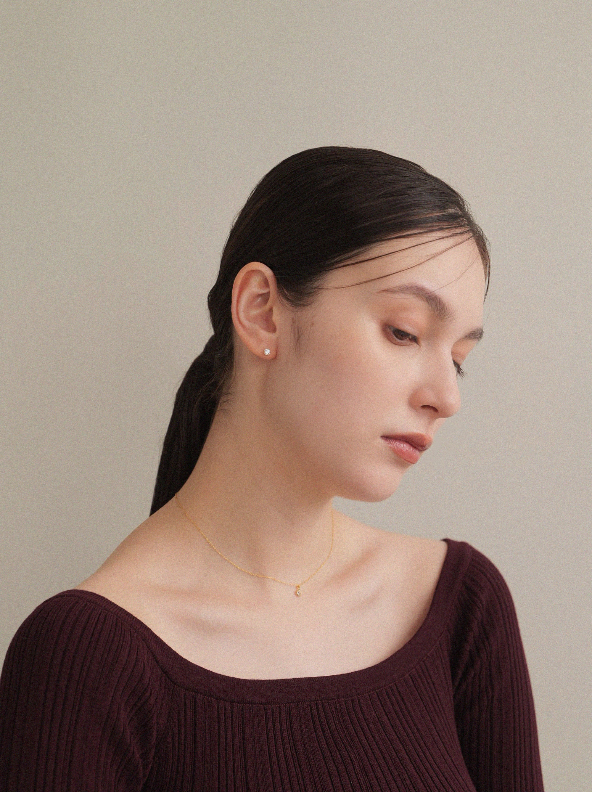 Pt900post キュービックピアス 4サイズ