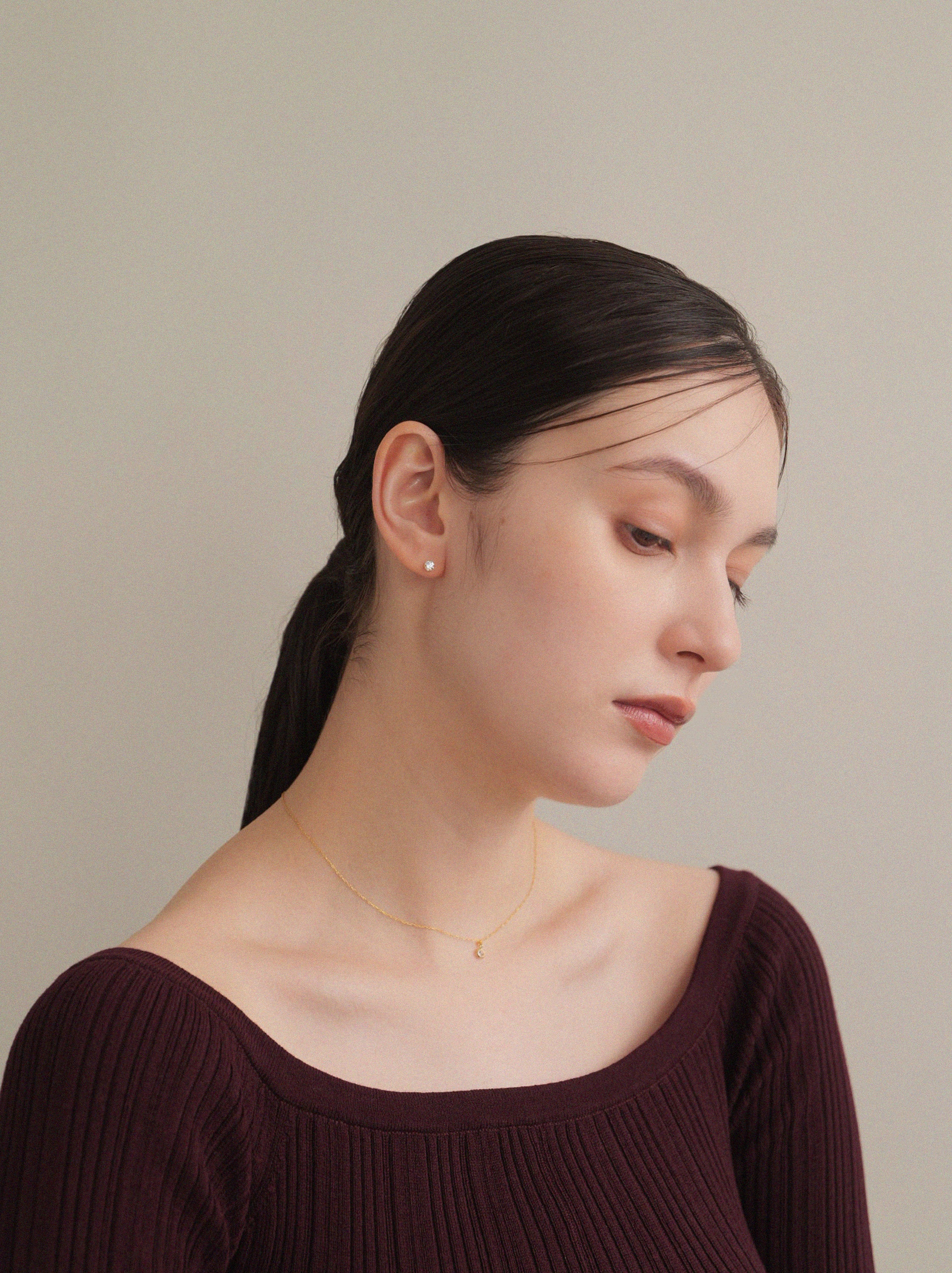 Pt900post キュービックピアス 4サイズ