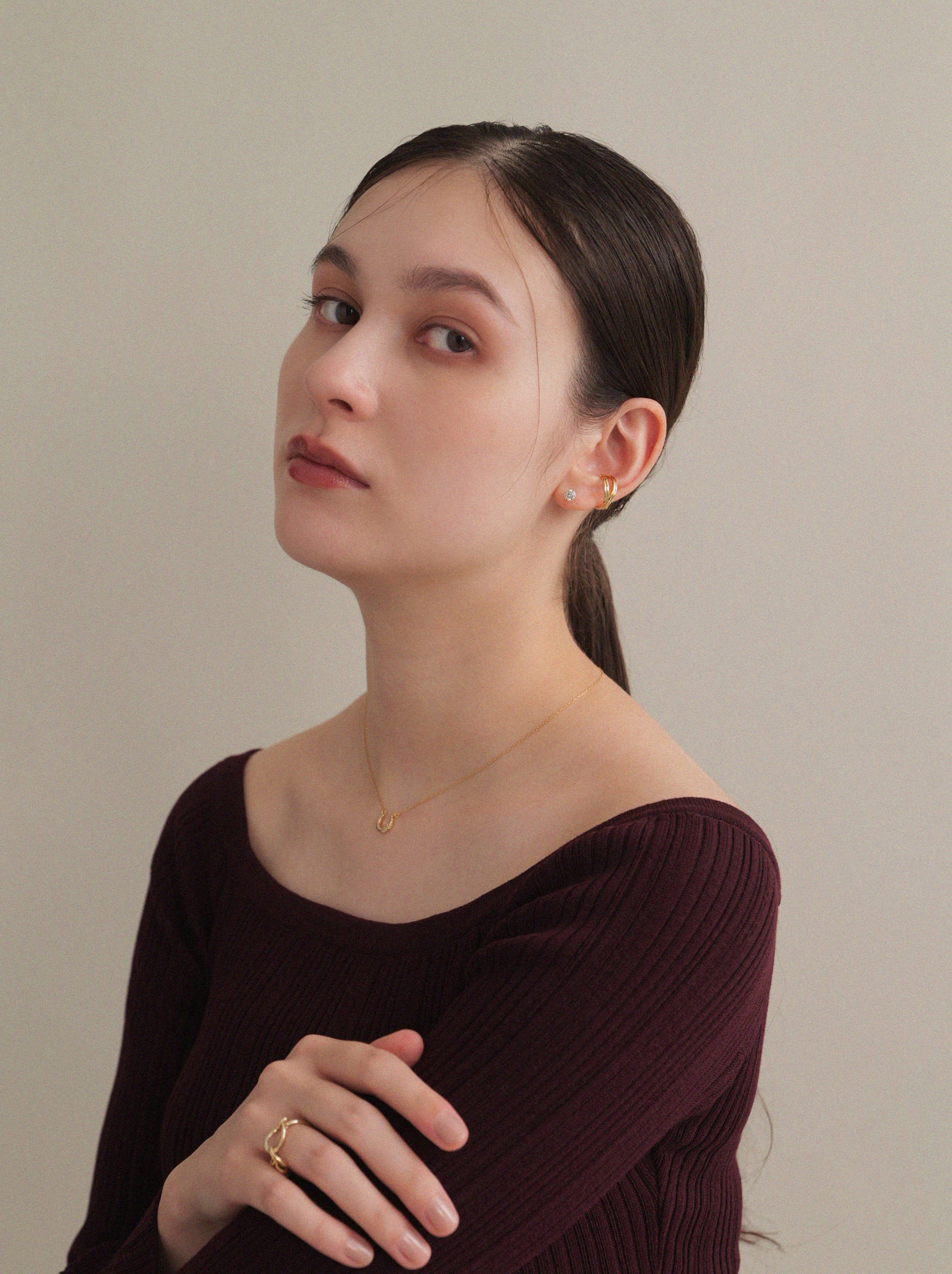 Pt900post キュービックピアス 4サイズ