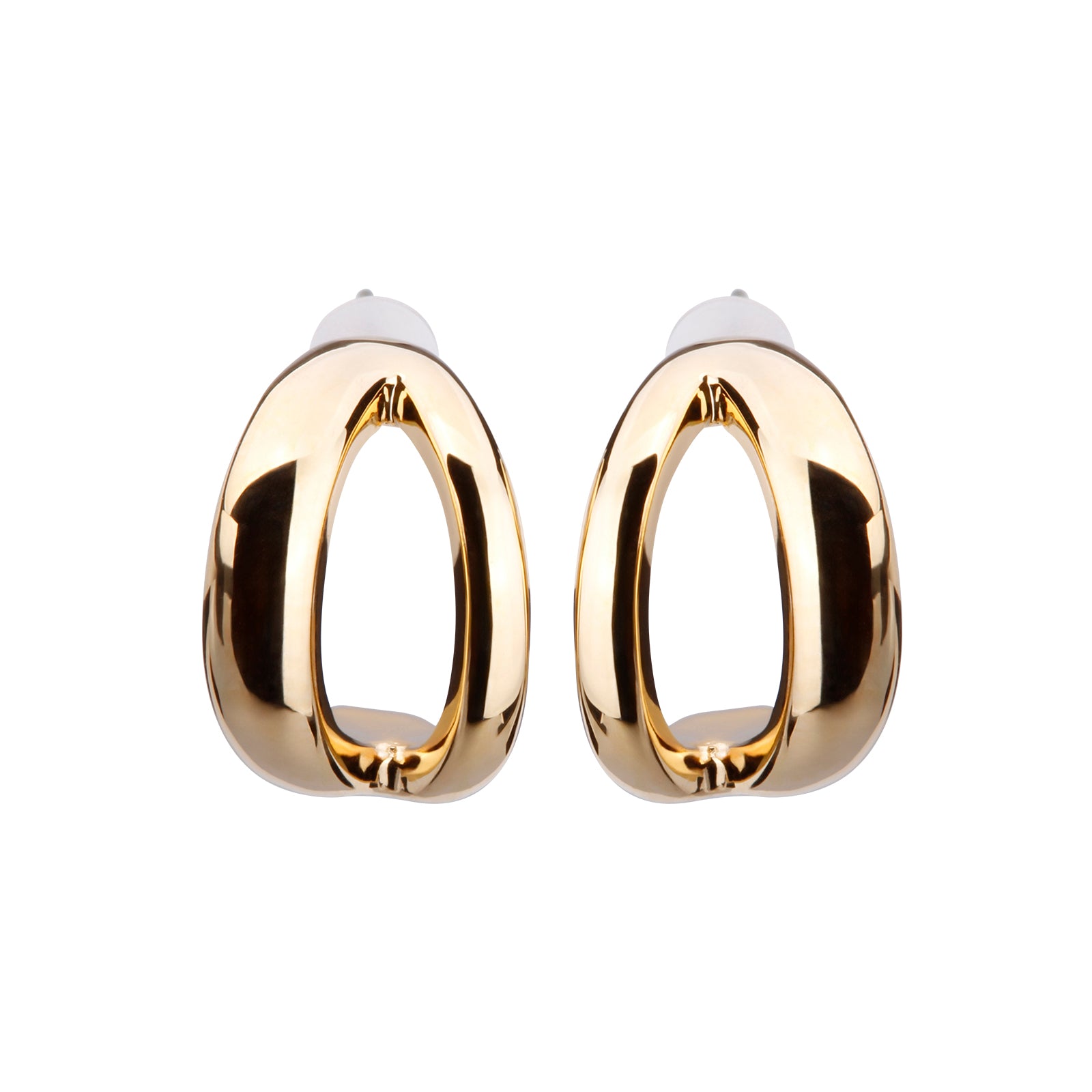 K18post フォークドピアス ミディアム