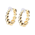 K18post ラウンドボールフープピアス