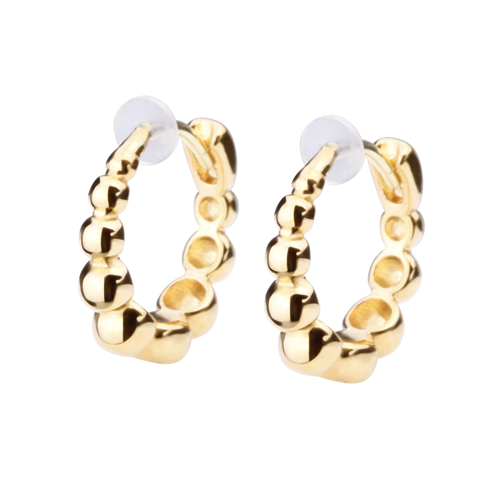 K18post ラウンドボールフープピアス