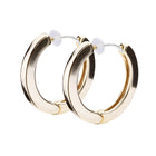 Pt900post フラットラウンドフープピアス