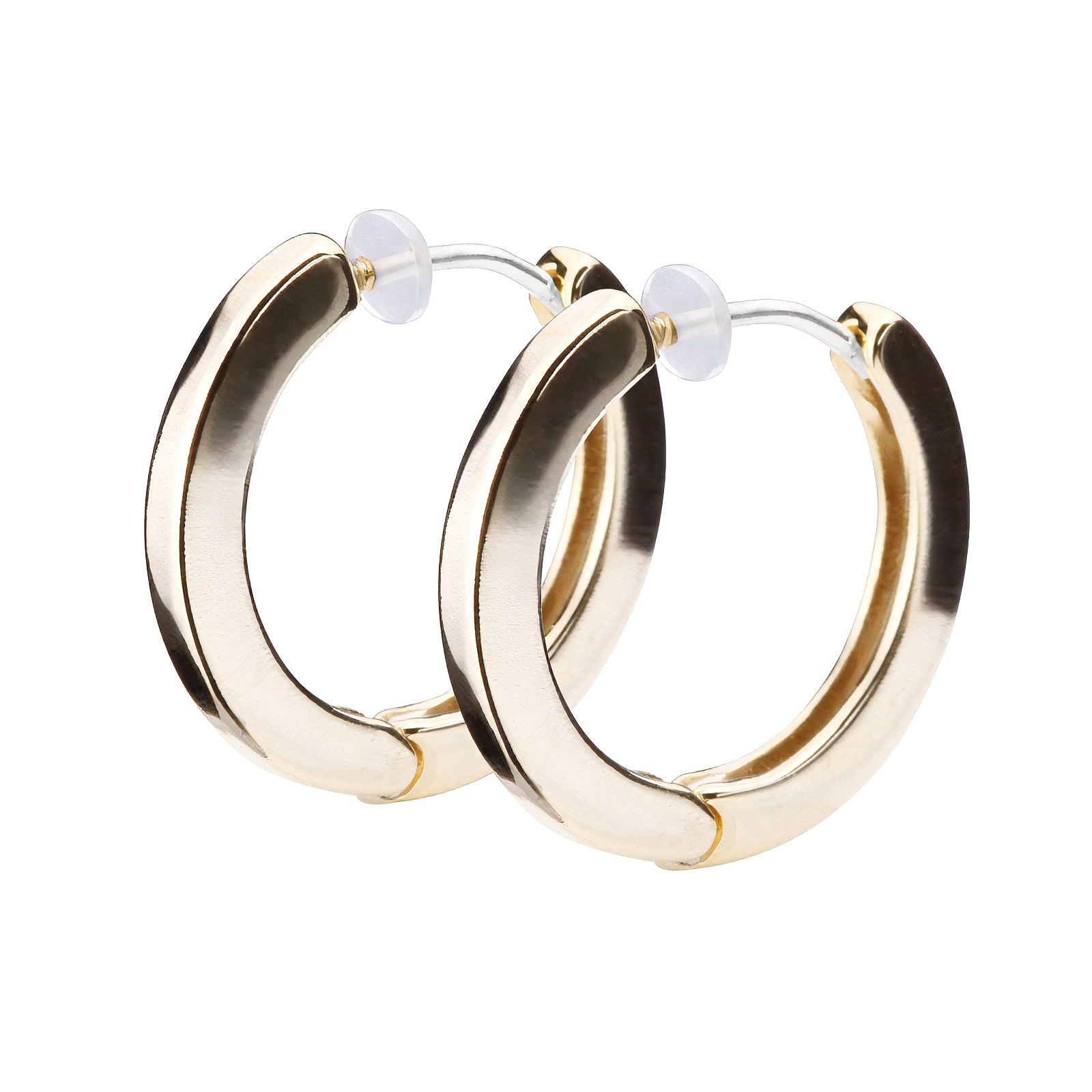 Pt900post フラットラウンドフープピアス