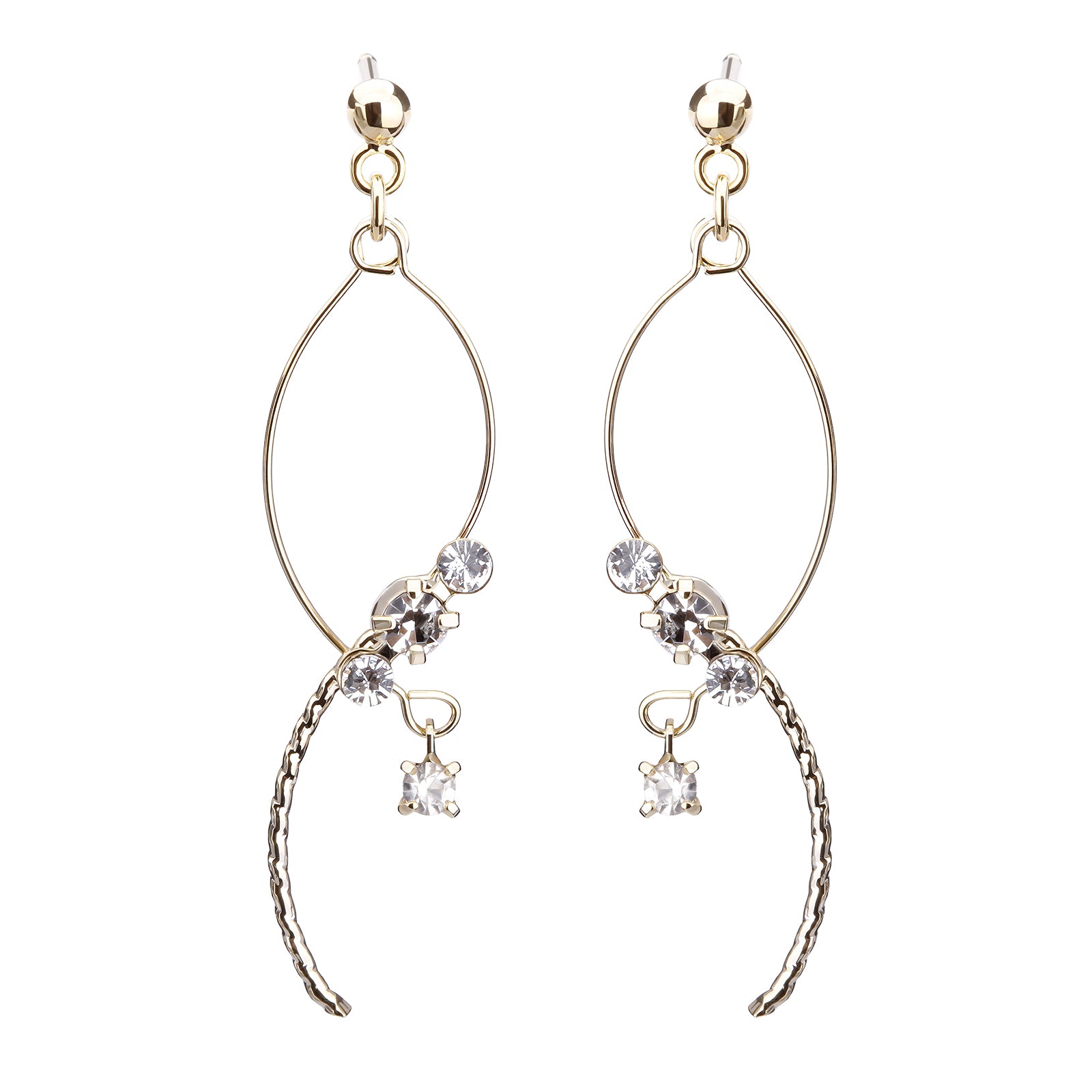 テクスチャーアシンメトリーピアス