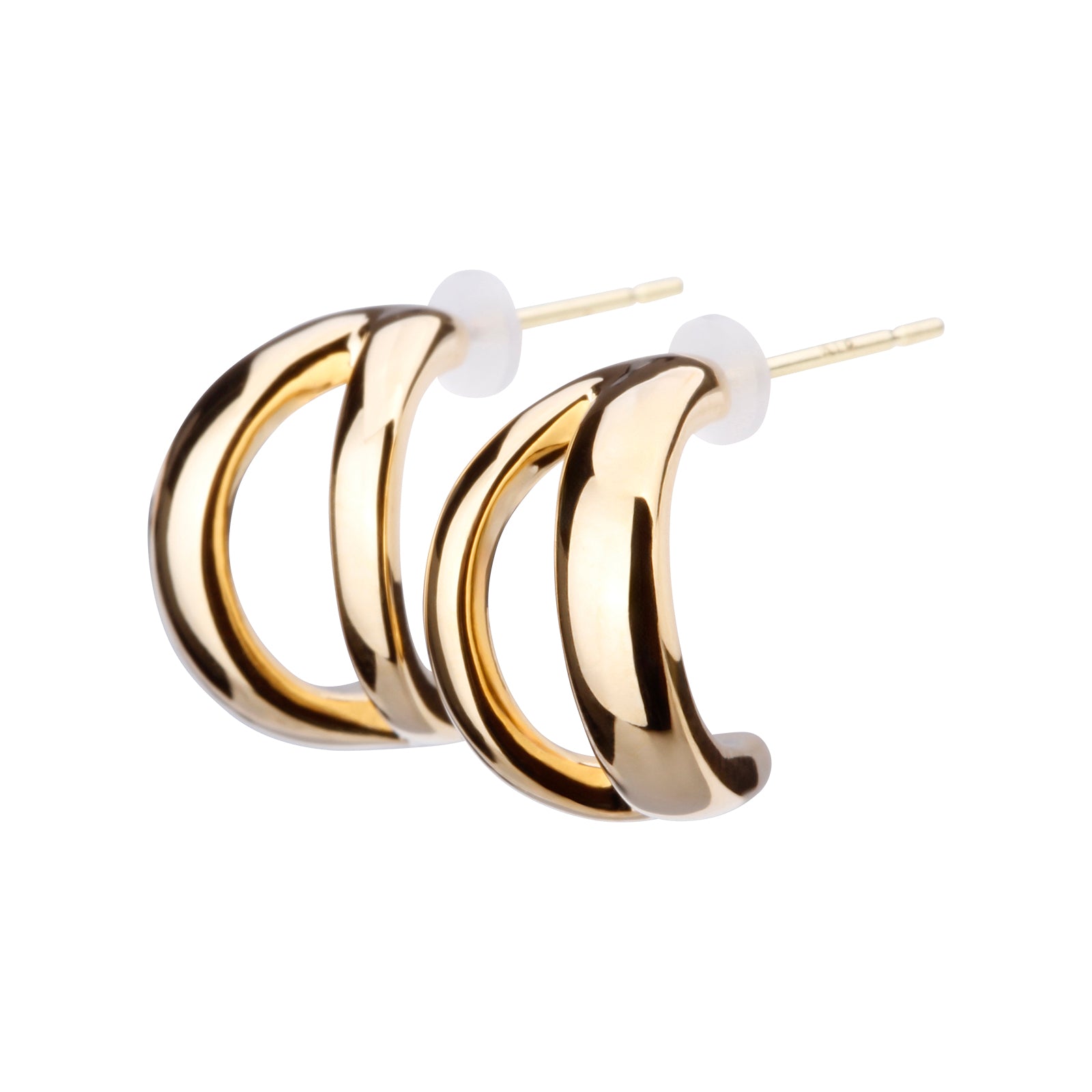 K18post フォークドピアス ミディアム