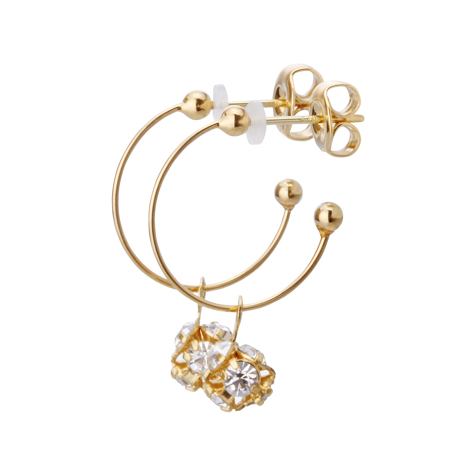 K18post ロンデルボールフープピアス