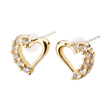 K18post パヴェオープンハートピアス