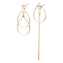 K18post アシンメトリードロップピアス