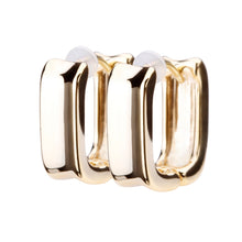 K18post スクエアフープピアス