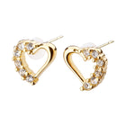 K18post パヴェオープンハートピアス