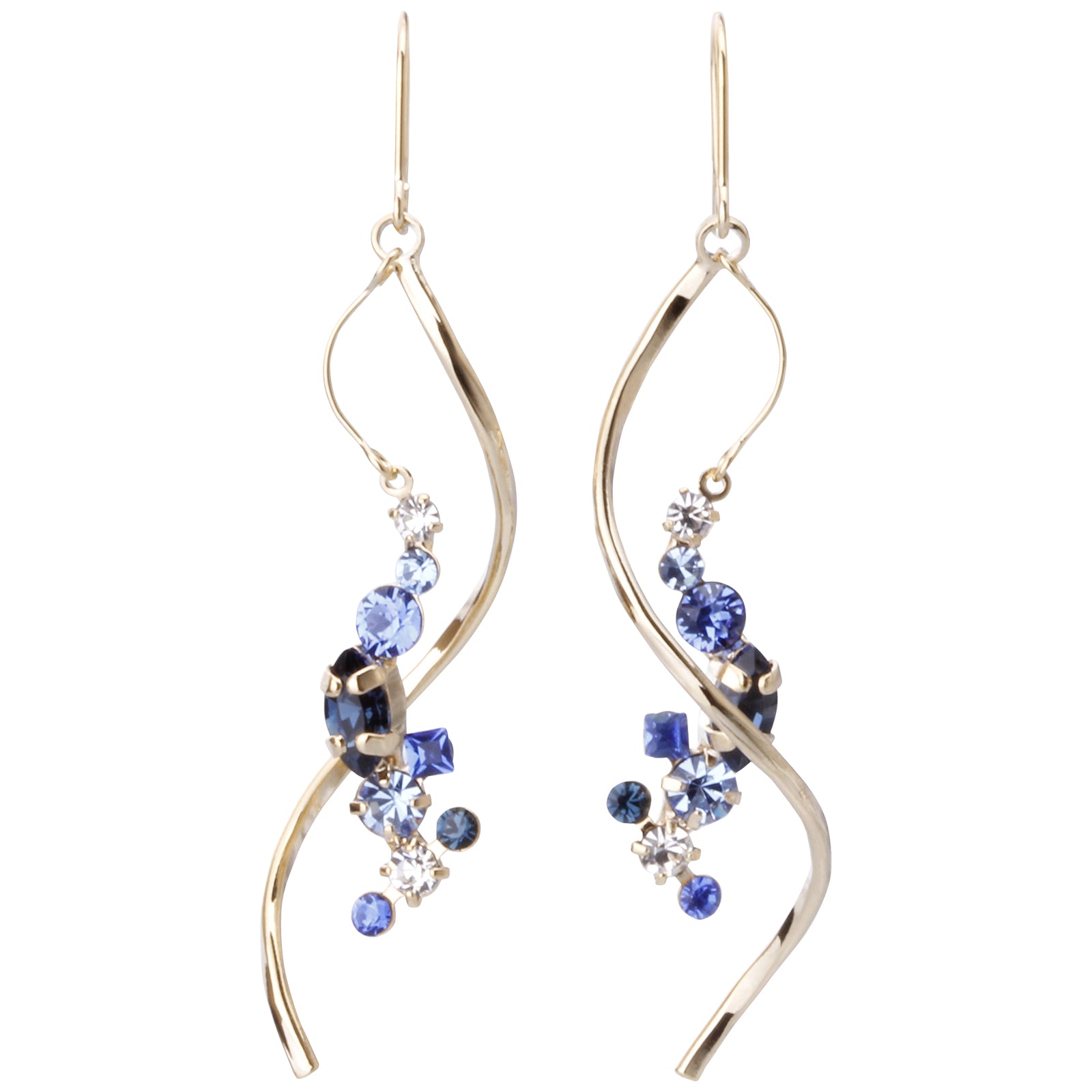 Preciosa Crystals アシンメトリーフックピアス