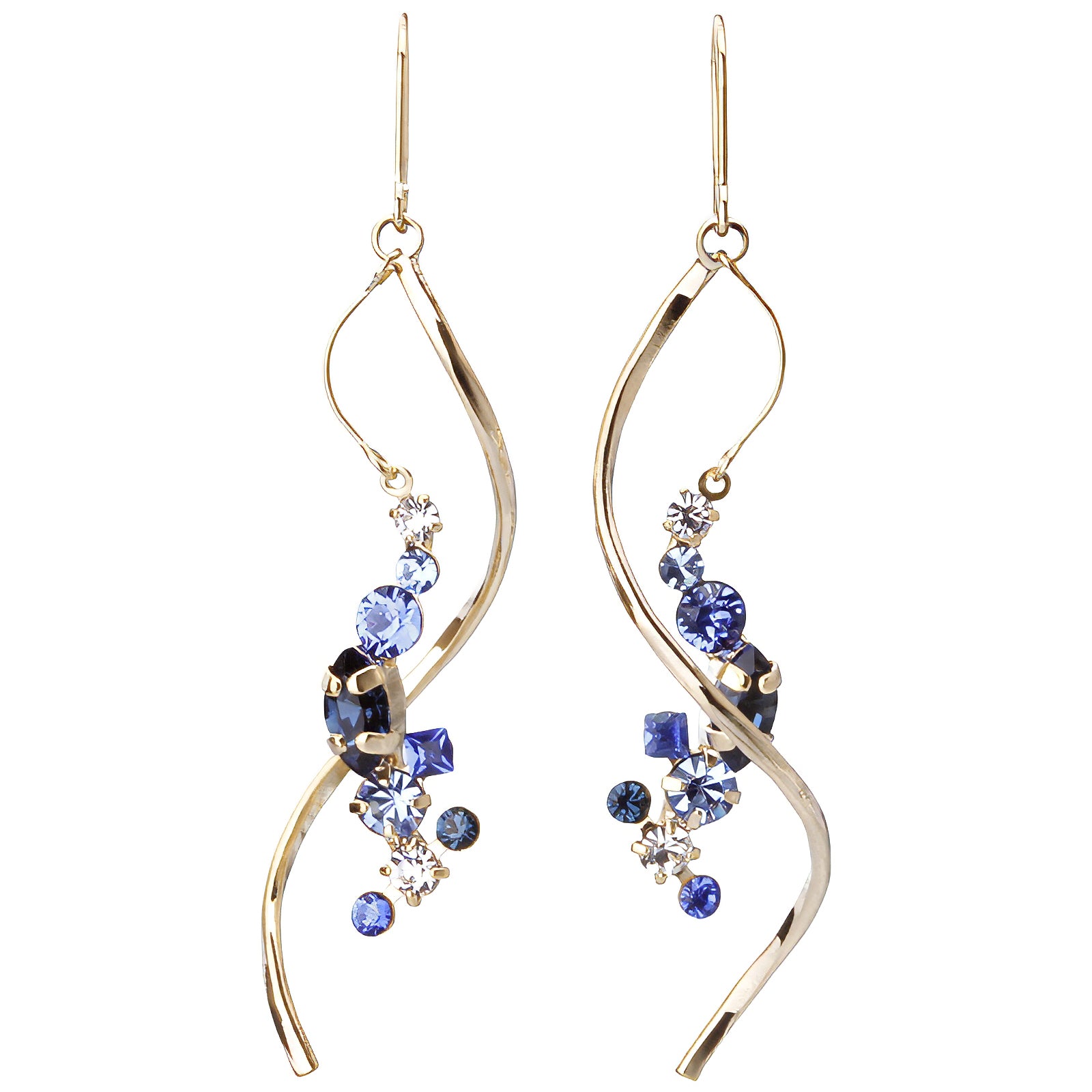 Preciosa Crystals アシンメトリーフックピアス