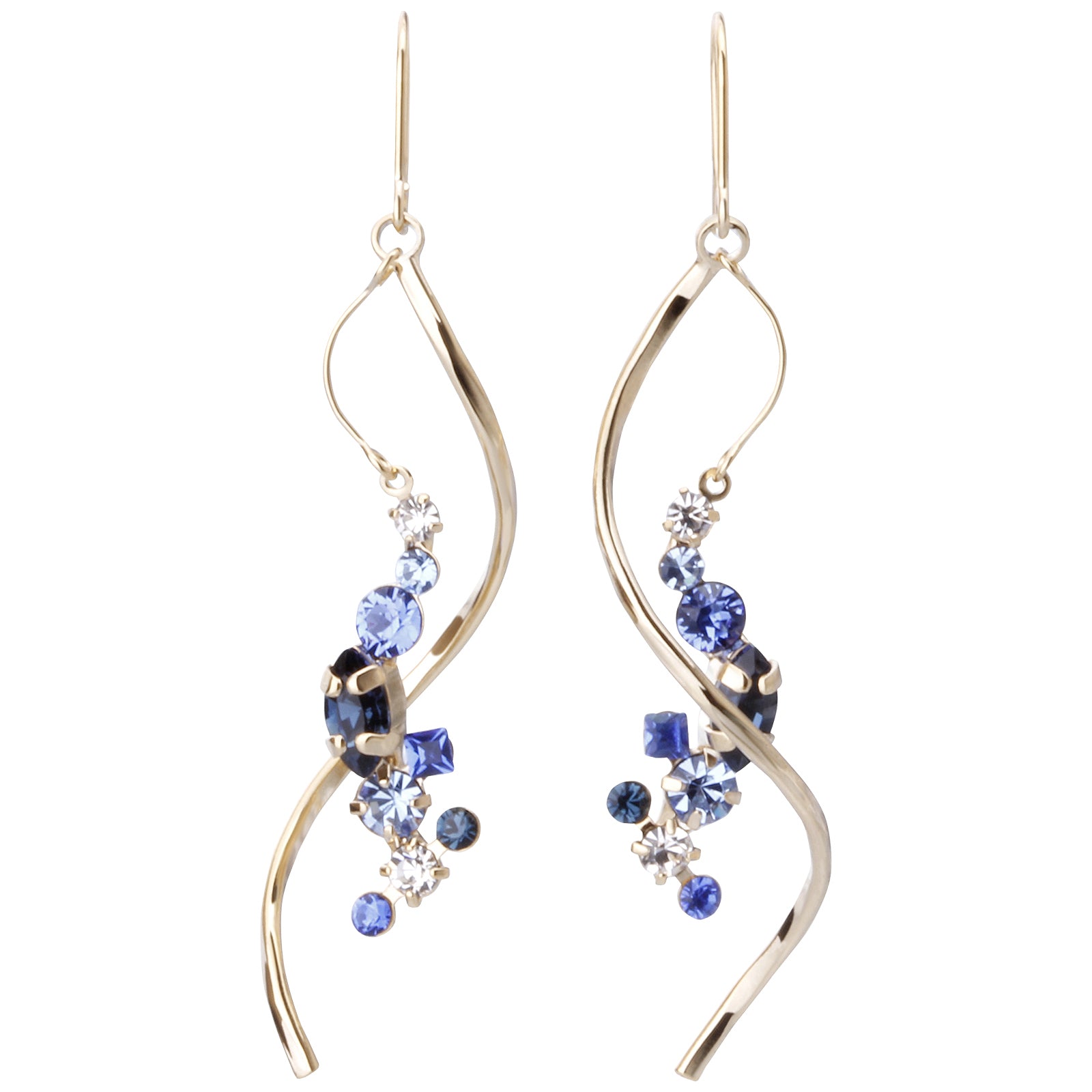 Preciosa Crystals アシンメトリーフックピアス