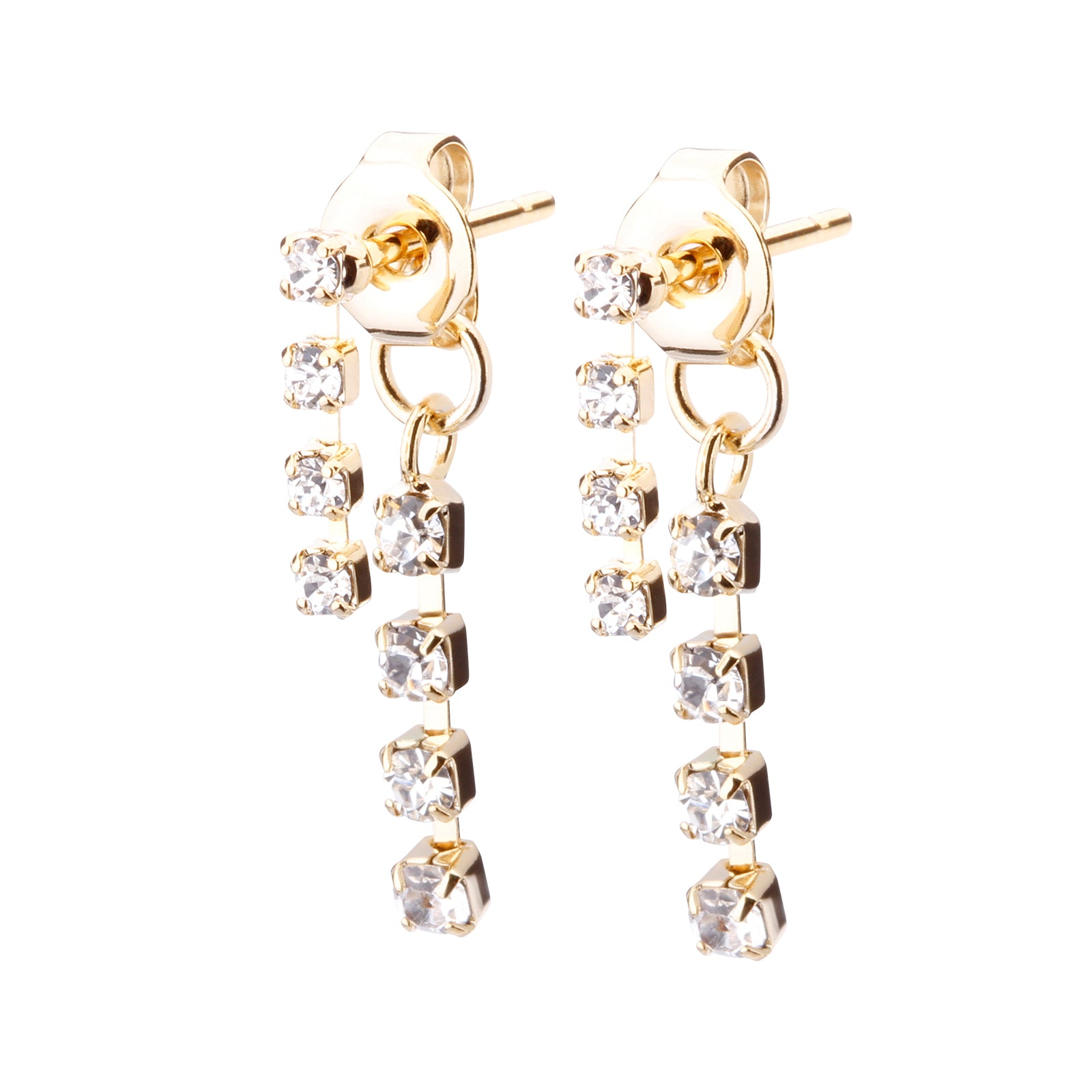 ラインストーンバックキャッチピアス