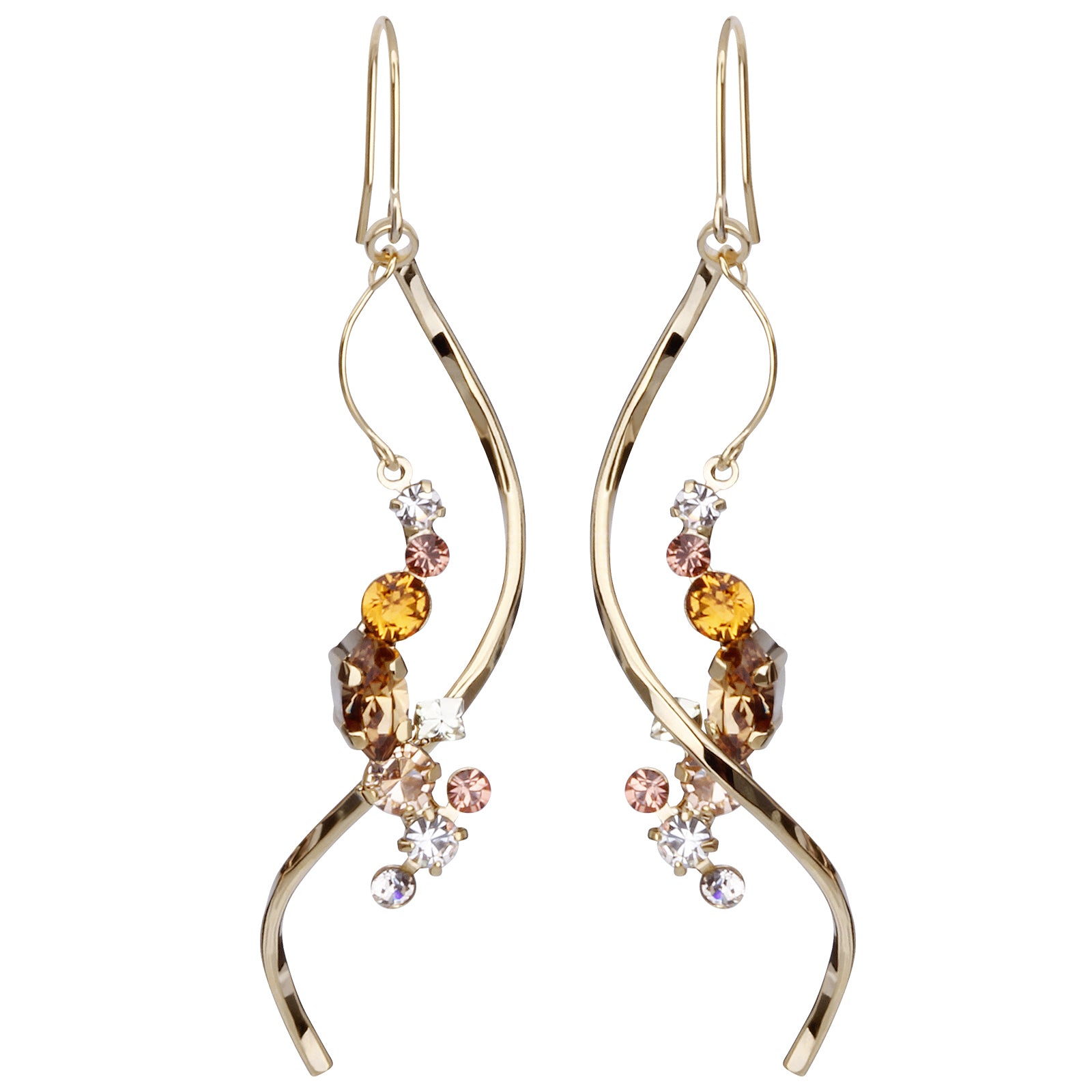 Preciosa Crystals アシンメトリーフックピアス
