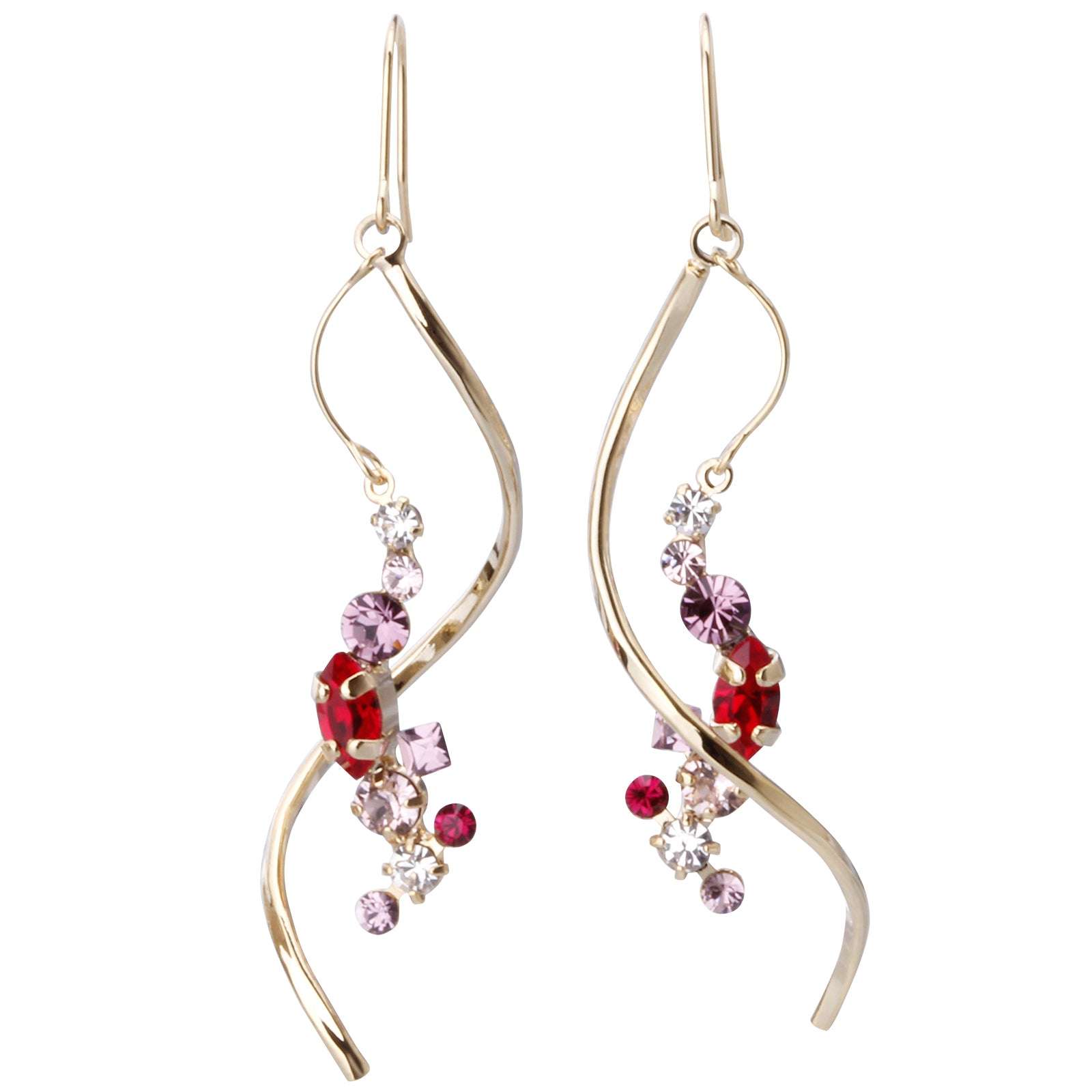 Preciosa Crystals アシンメトリーフックピアス