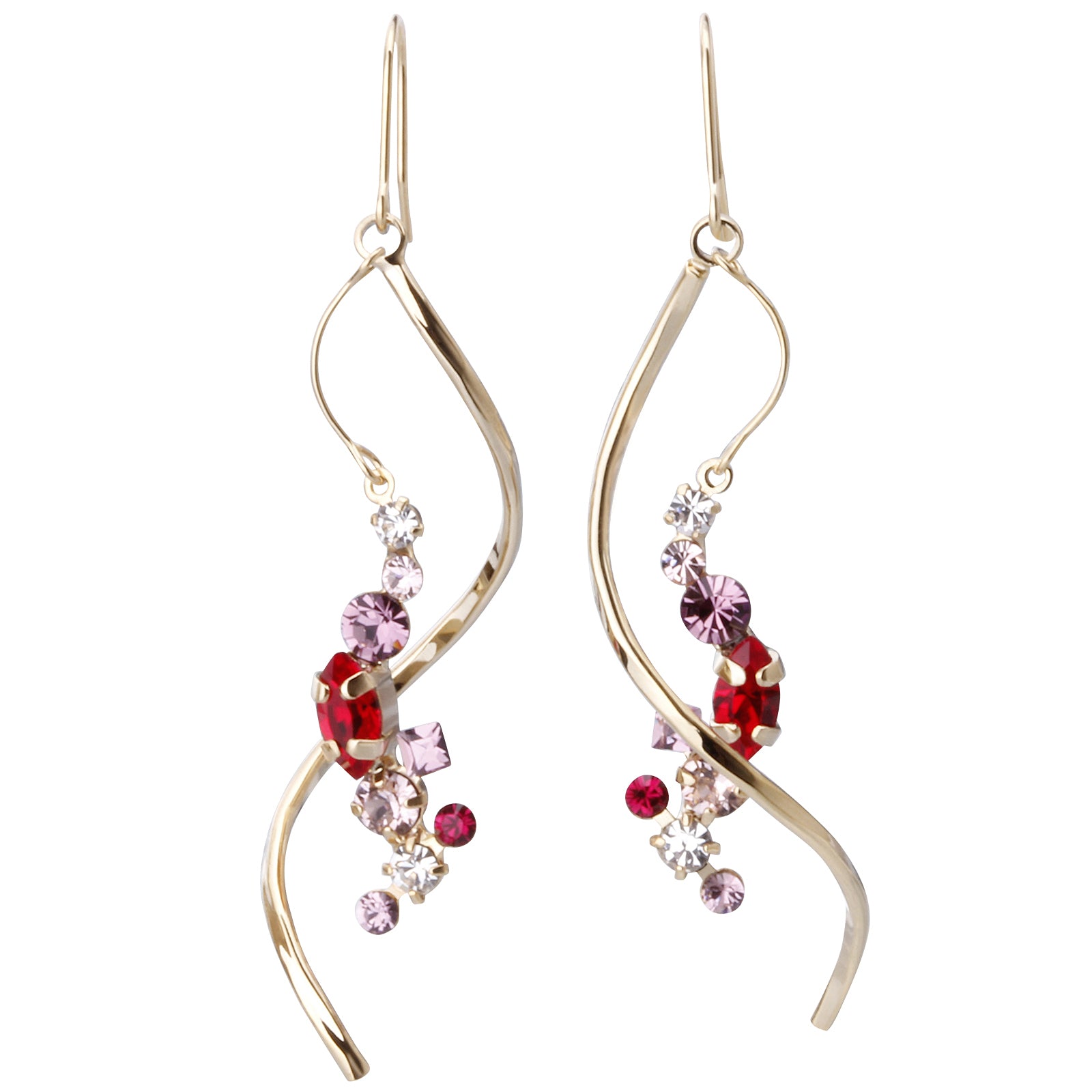 Preciosa Crystals アシンメトリーフックピアス