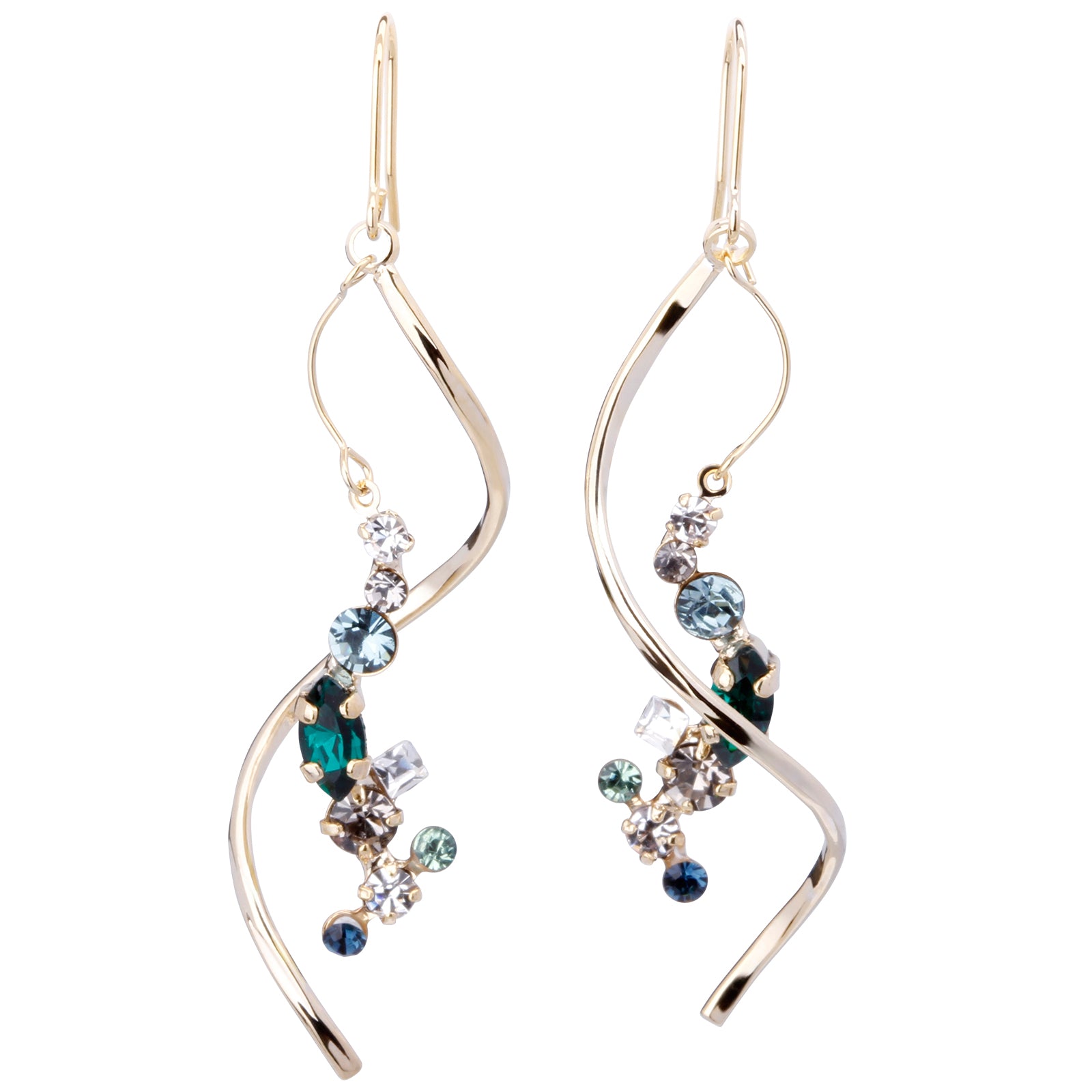 Preciosa Crystals アシンメトリーフックピアス