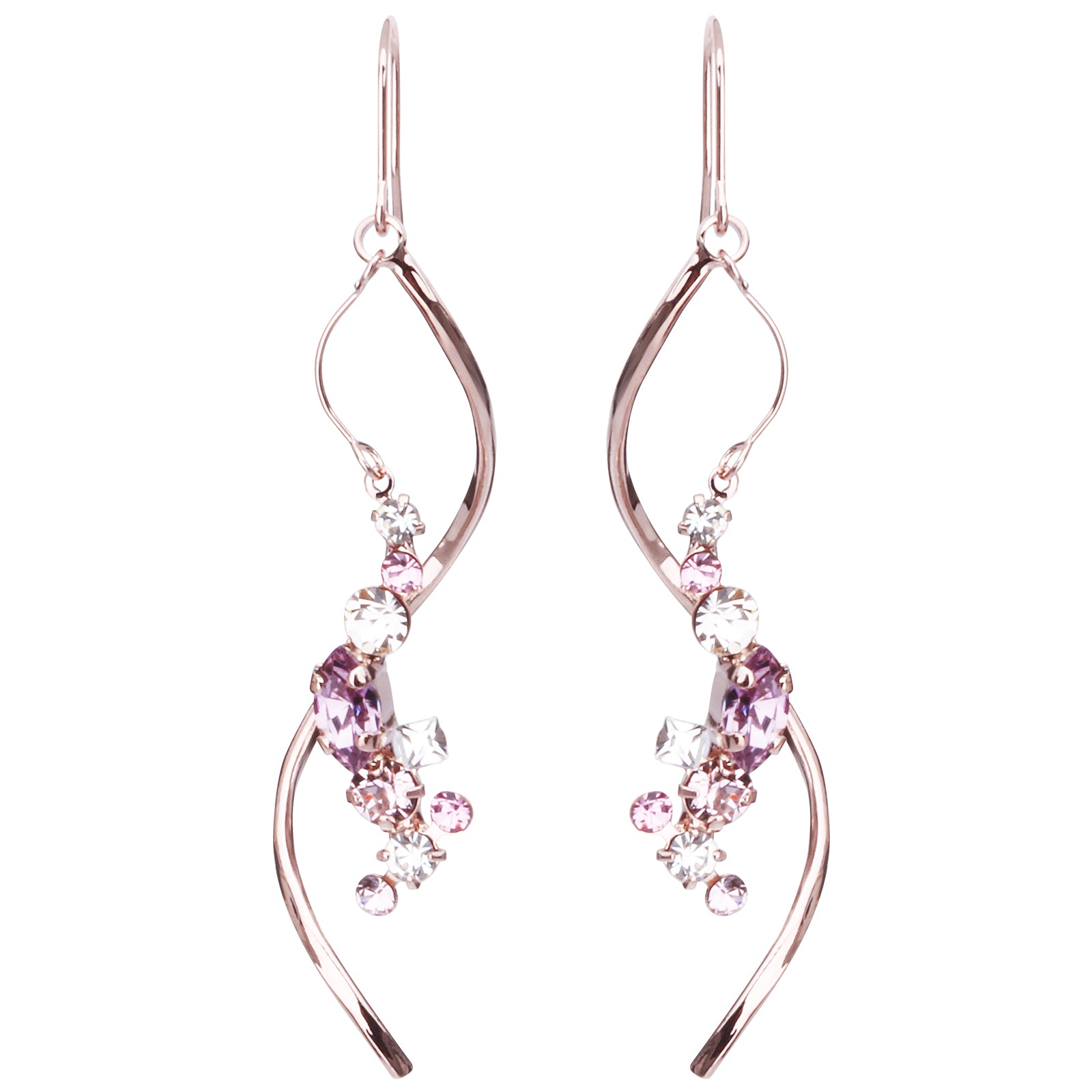 Preciosa Crystals アシンメトリーフックピアス