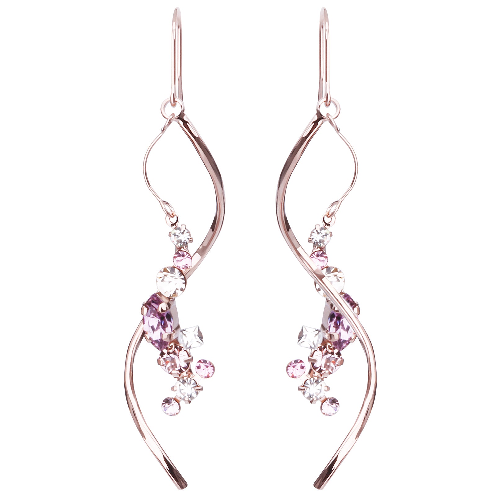 Preciosa Crystals アシンメトリーフックピアス