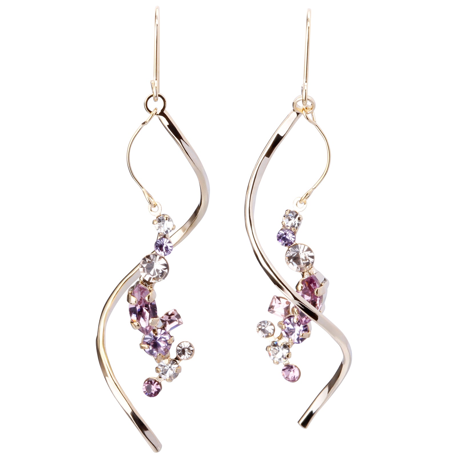 Preciosa Crystals アシンメトリーフックピアス