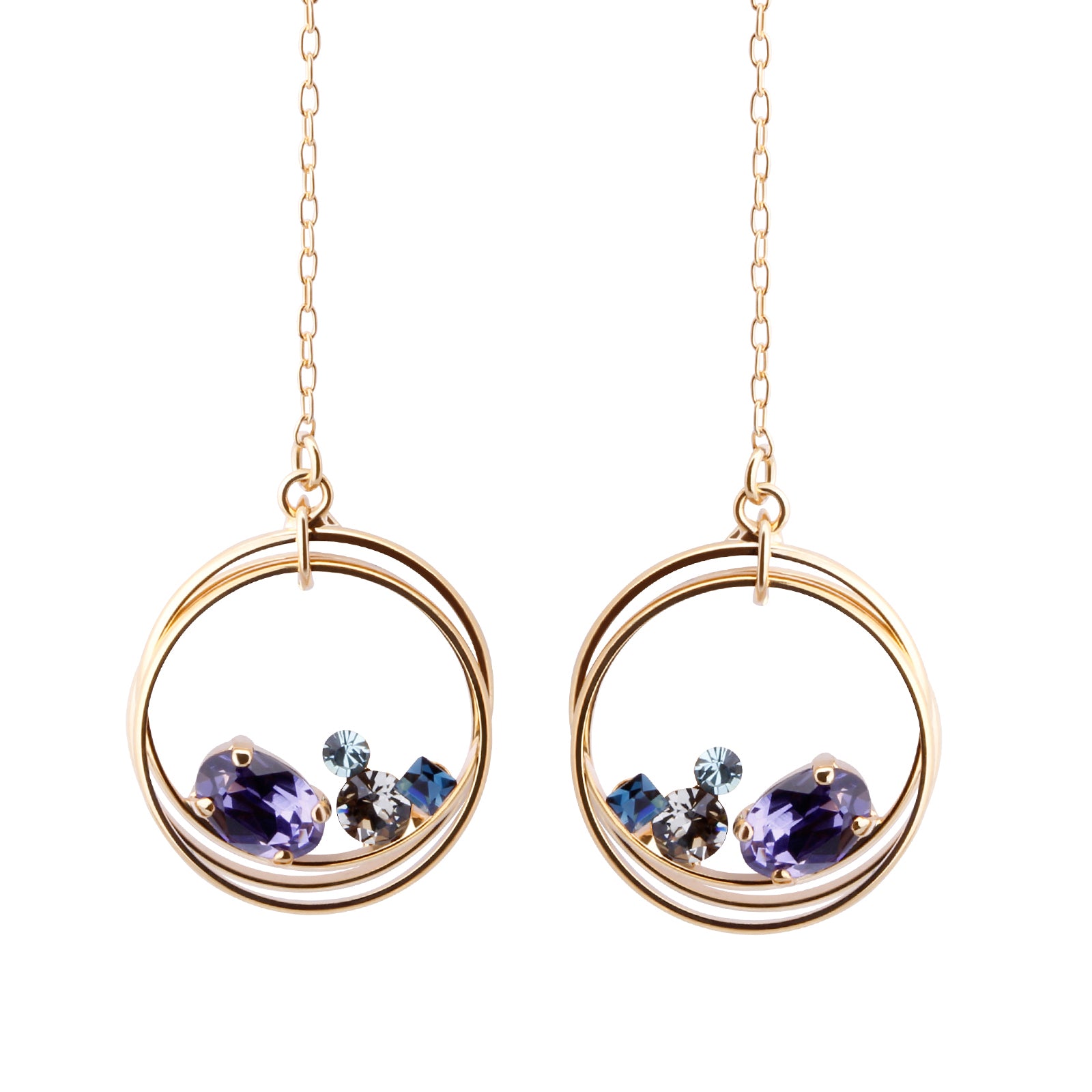 Preciosa Crystals トリニティサークルピアス