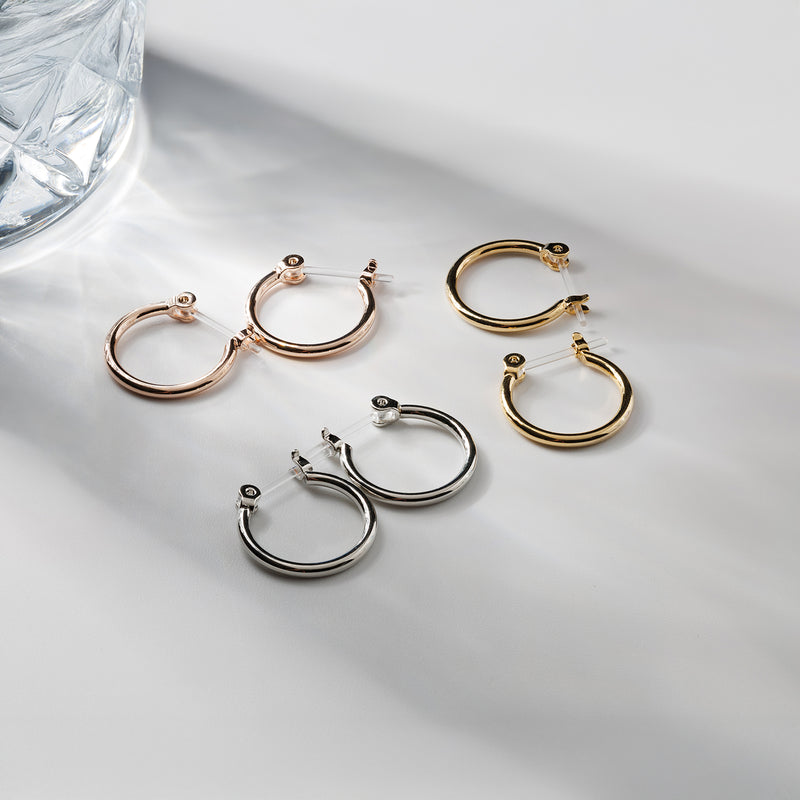 Resin post フープピアス 6サイズ×3カラー